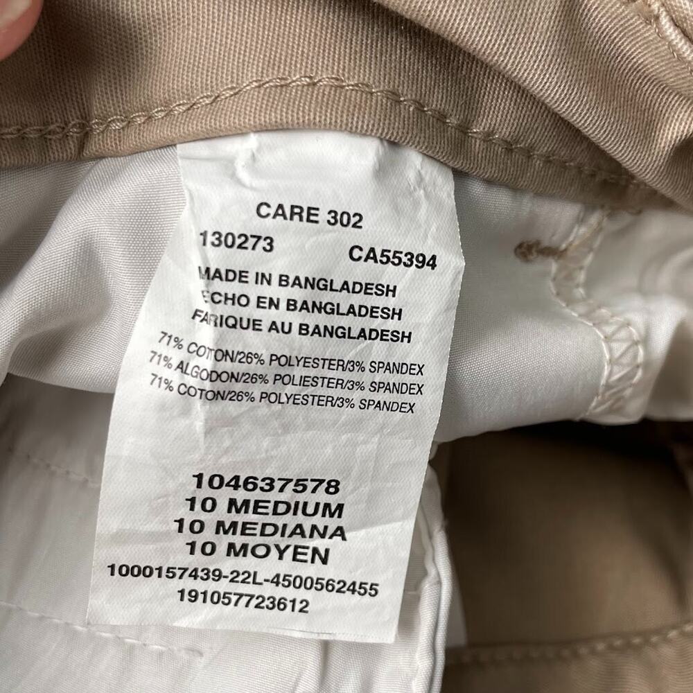 LEE Pants Size 10 Medium Wrinkle Free Tan Khaki Chinos Office Career Neutral - Picture 6 of 12